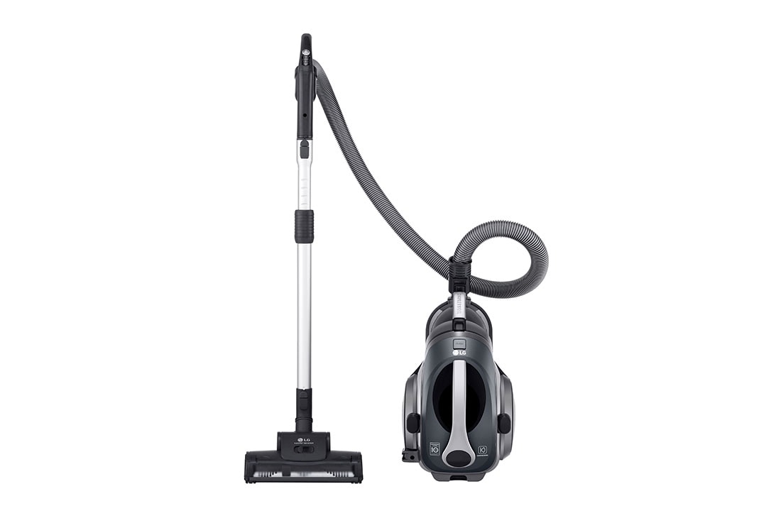 LG Kompressor™ Canister Vacuum , Front view of the vacuum cleaner body and the pipe standing side by side, KV-PRO