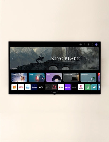 Das Bild zeigt LG's TV Benutzeroberfläche webOS.