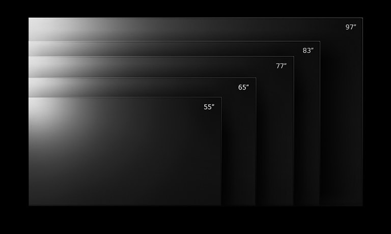 Die Produktpalette der LG OLED evo TV G2-Serie in verschiedenen Größen von 55 Zoll bis 97 Zoll