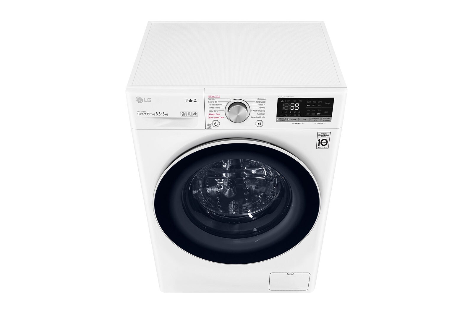 LG 8.5/5kg Front Load Washer with AI Direct Drive™ and Steam™, FV1285D4W