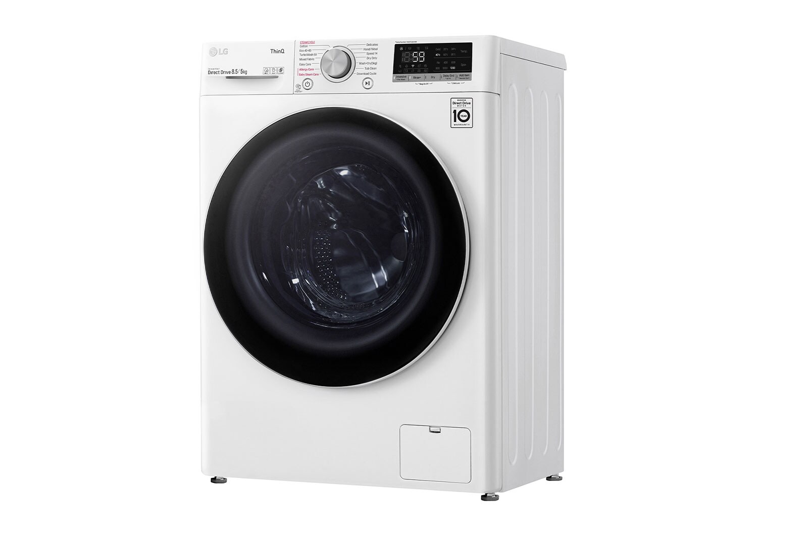 LG 8.5/5kg Front Load Washer with AI Direct Drive™ and Steam™, FV1285D4W