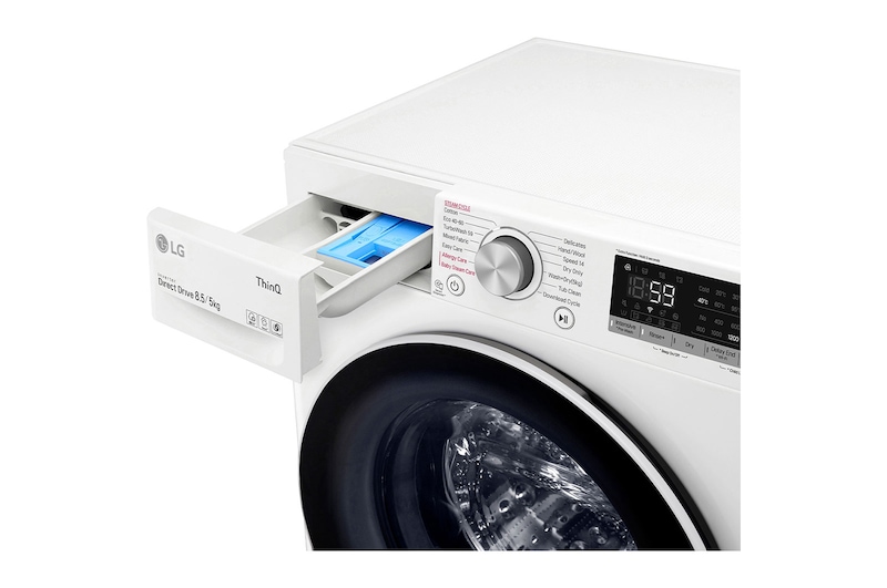 LG 8.5/5kg Front Load Washer with AI Direct Drive™ and Steam™, FV1285D4W