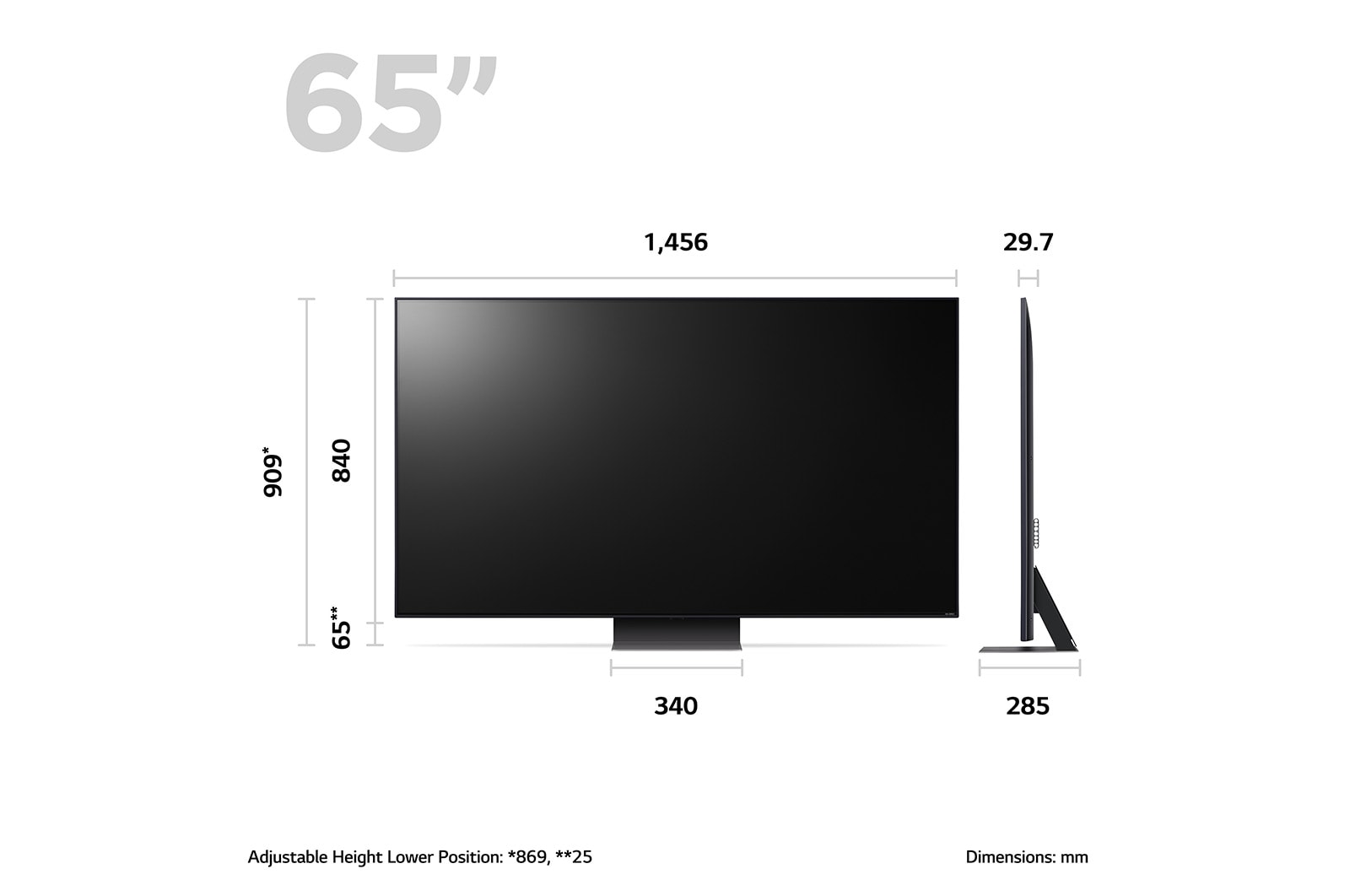 LG Telewizor LG 65” QNED 4K Smart TV ze sztuczną inteligencją, 65QNED81, 65QNED813RE