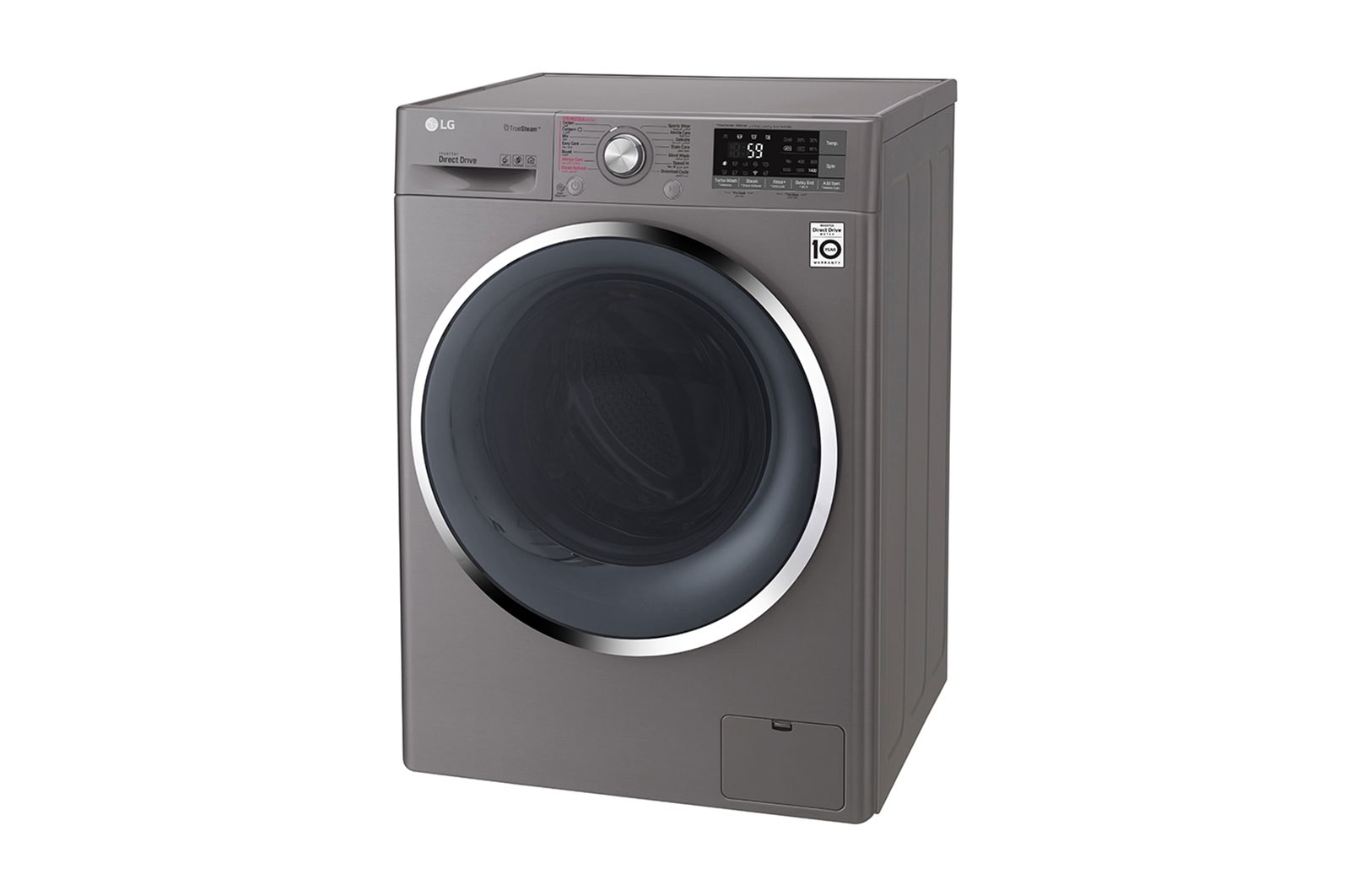 LG 9kg Front load washing machine, Silver Color, TurboWash™, SmartThinQ (Wi-Fi), WFS0914XMN