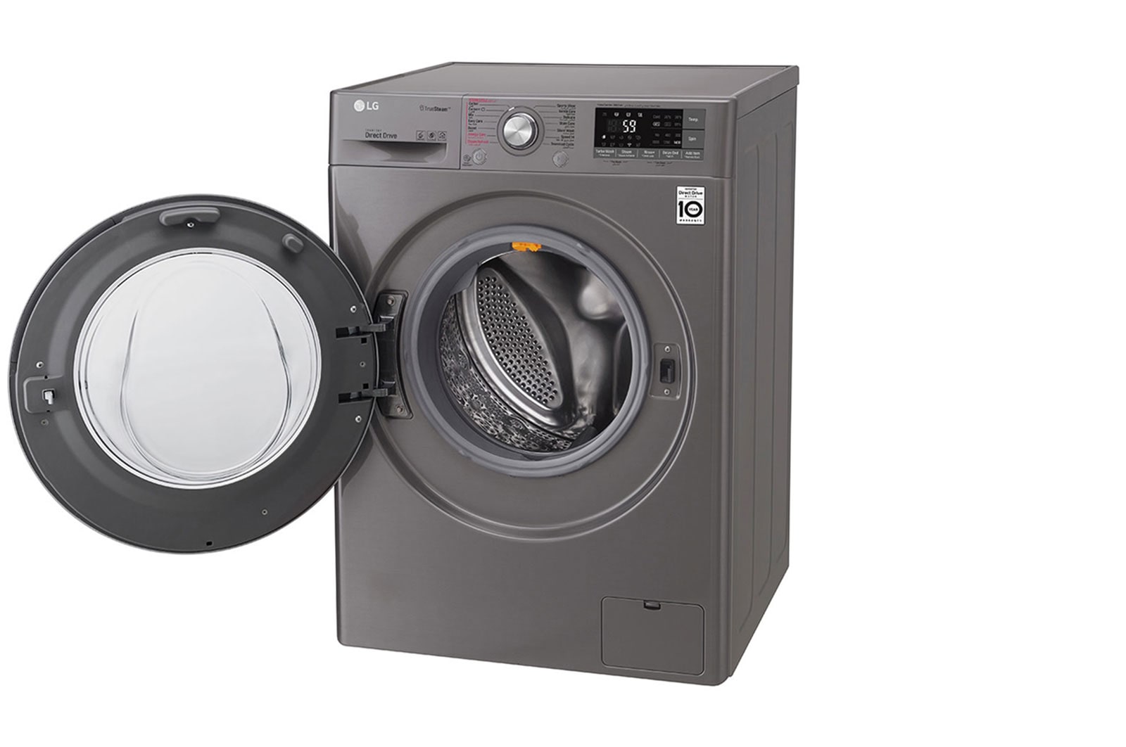 LG 9kg Front load washing machine, Silver Color, TurboWash™, SmartThinQ (Wi-Fi), WFS0914XMN