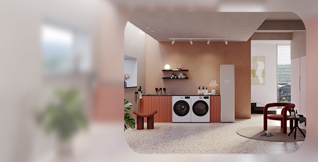 LG home appliances in a open plan setting