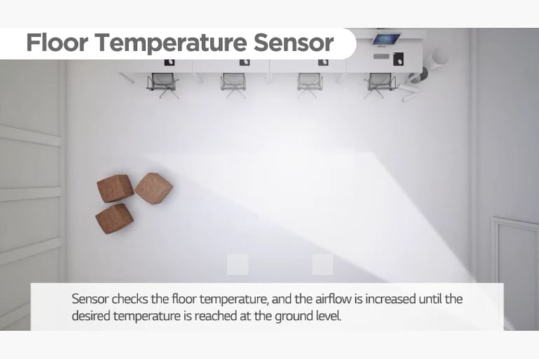 The floor temperature sensor checking a room's temperature util the ground level.