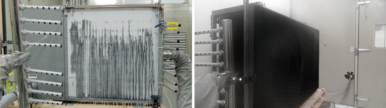 THERMA V R290 Monobloc heat pumps, outdoor coils, and fan blades