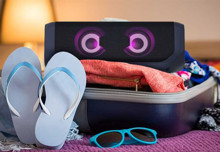 The summer holiday items with LG portable speaker PK3, and LG G7 ThinQ