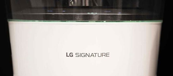 LG SIGNATURE logo on LG air cleaner.