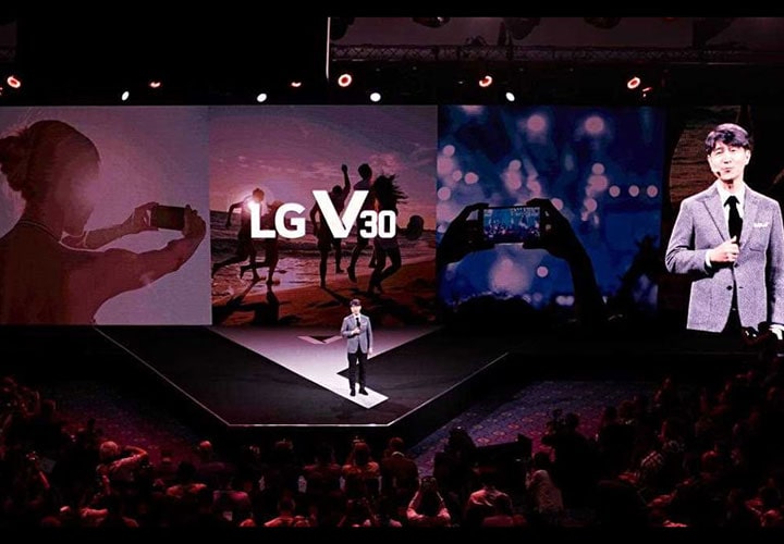 A photography of lg v30 unveiling event in berlin IFA 2017