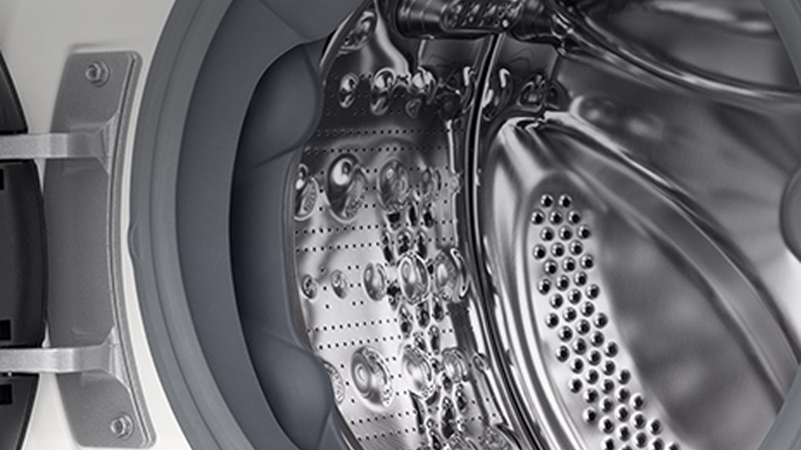 *Image of close up view of washing machine drum.