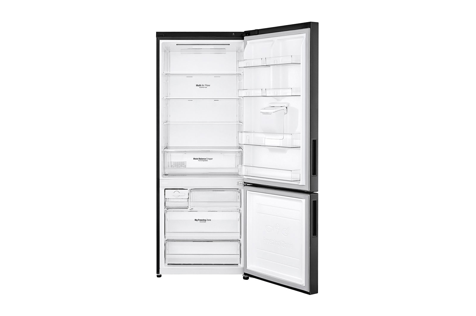 LG 500L Wide Bottom Freezer with DoorCooling⁺™ in Black Finish, GC-F569NQHM