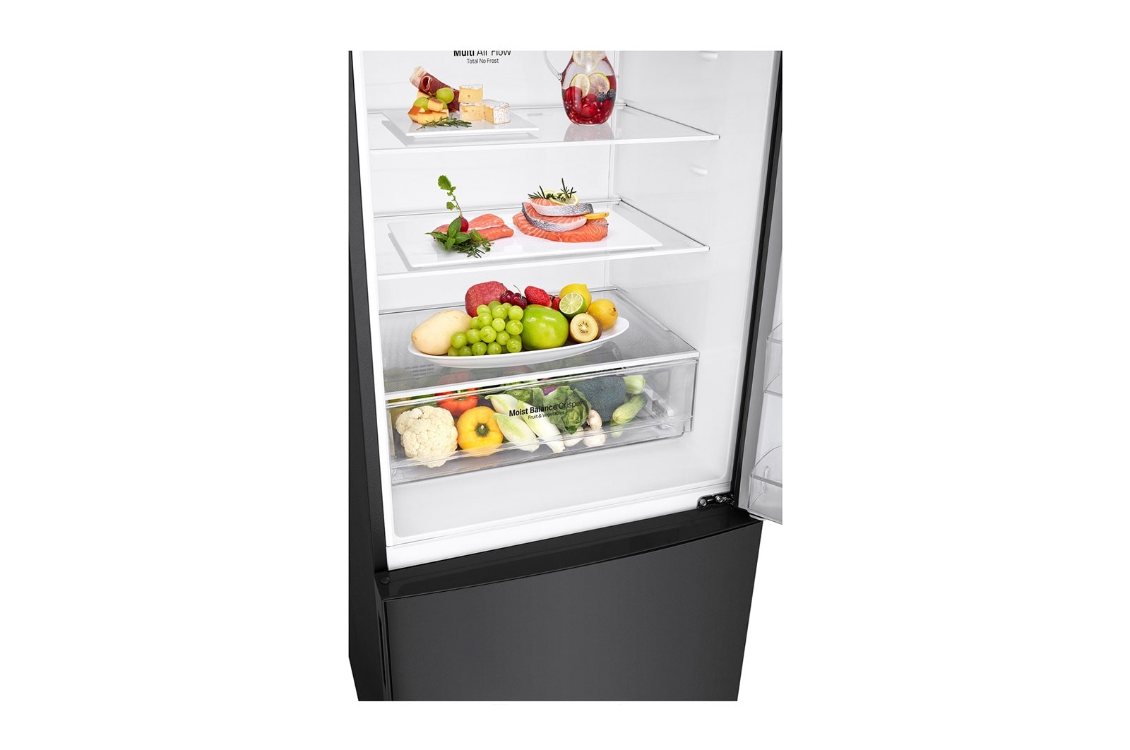 LG 500L Wide Bottom Freezer with DoorCooling⁺™ in Black Finish, GC-F569NQHM