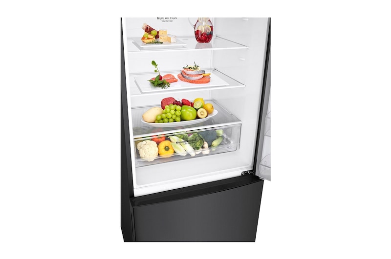 LG 500L Wide Bottom Freezer with DoorCooling⁺™ in Black Finish, GC-F569NQHM
