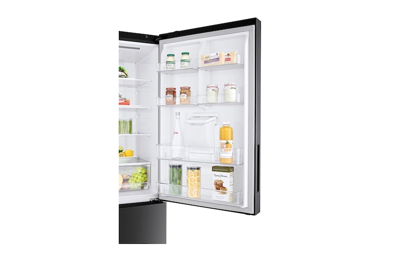 LG 500L Wide Bottom Freezer with DoorCooling⁺™ in Black Finish, GC-F569NQHM