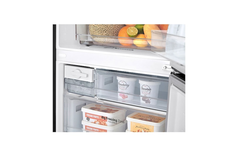 LG 500L Wide Bottom Freezer with DoorCooling⁺™ in Black Finish, GC-F569NQHM