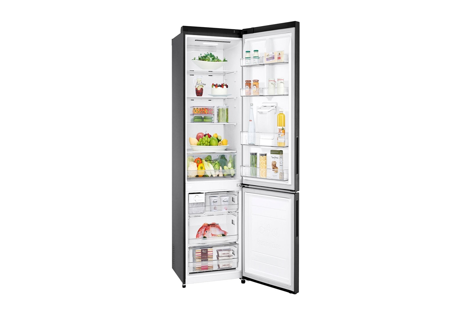 LG 500L Wide Bottom Freezer with DoorCooling⁺™ in Black Finish, GC-F569NQHM