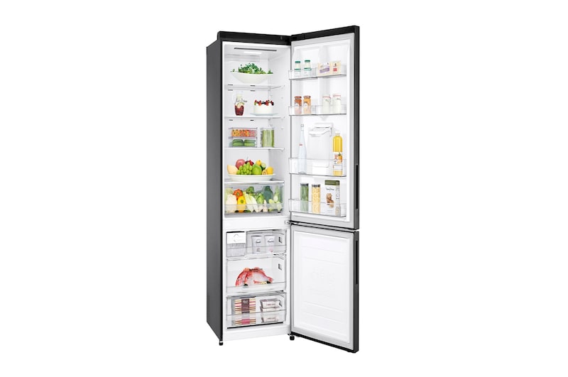 LG 500L Wide Bottom Freezer with DoorCooling⁺™ in Black Finish, GC-F569NQHM