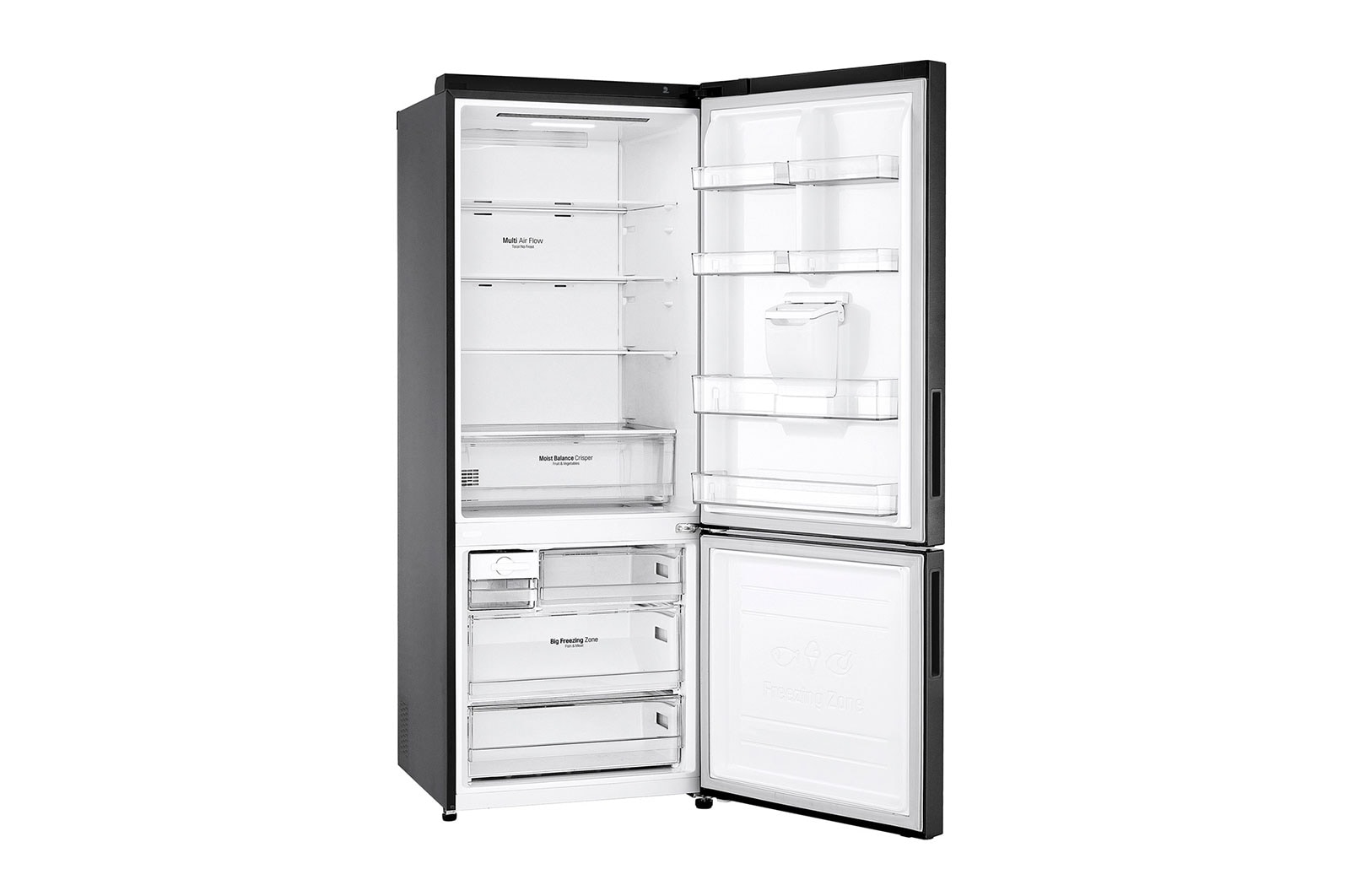 LG 500L Wide Bottom Freezer with DoorCooling⁺™ in Black Finish, GC-F569NQHM