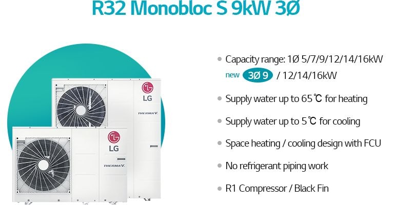 Compack size and light weight about R32 split 4/6kW