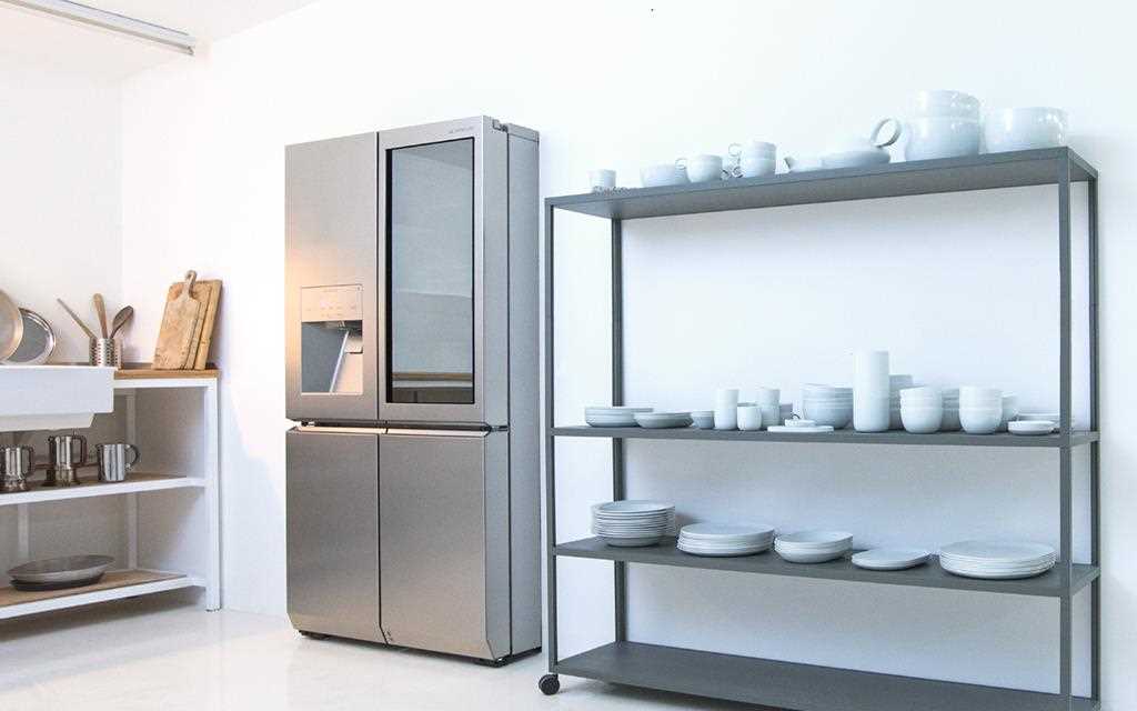 LG SIGNATURE Instaview Door-in-door refrigerator in a kitchen
