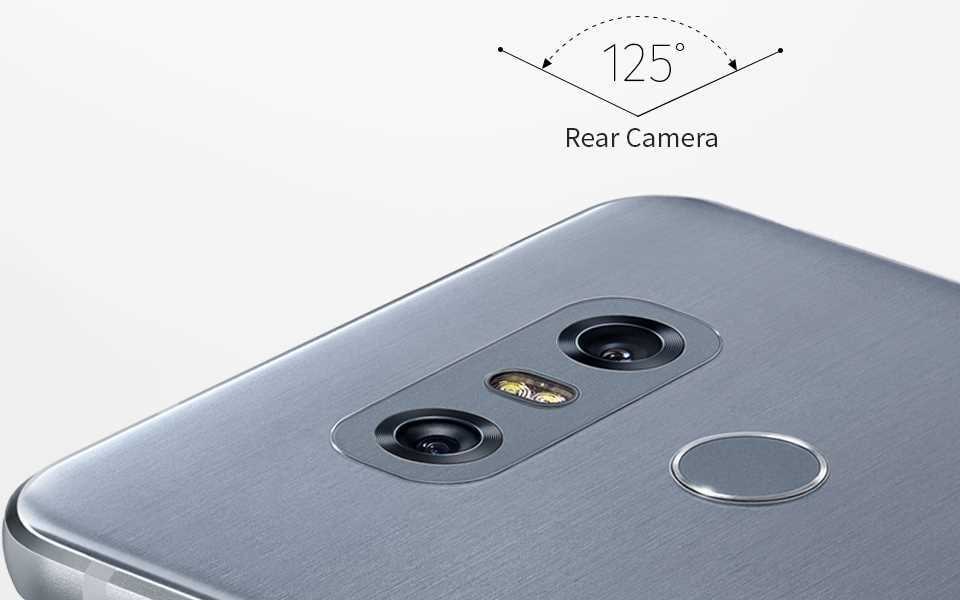 A back image of lg g6 showing its wide-angle rear camera lens
