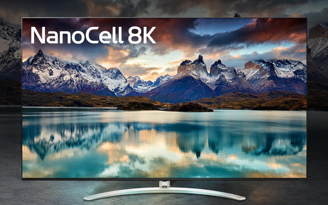 An LG NanoCell 8K TV displays a high-quality picture.