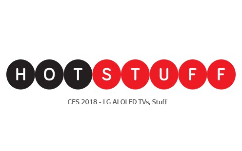 HotStuff : CES 2018, Stuff award for LG AI OLED TV on white background
