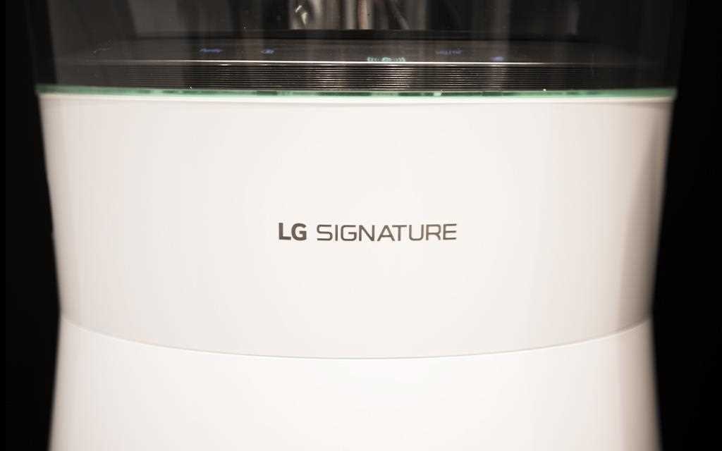 LG SIGNATURE logo on LG air cleaner. 