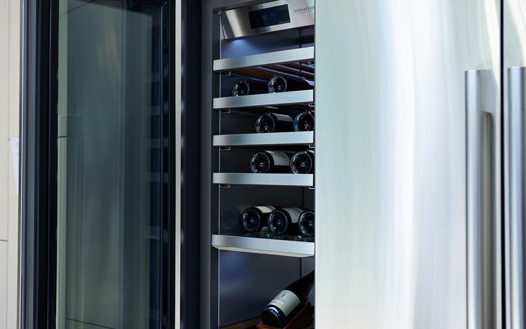 IFA 2018: A close-up of the wine fridge at the SIGNATURE KITCHEN SUITE exhibition for LG