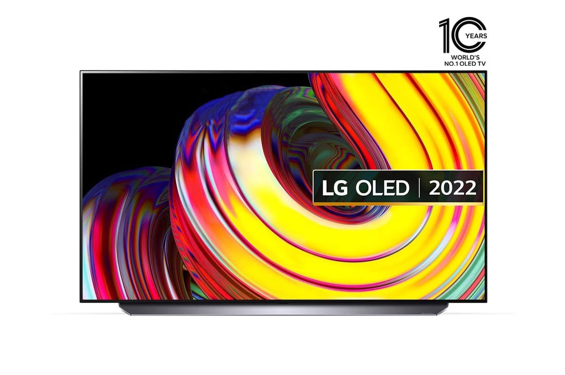 LG OLED 2022 | 55 Inch | CS series| 4k Cinema HDR | AI Sound  Pro |  Magic Remote | Self-lit | Immersive Surround Sound  | WebOS | Smart  AI ThinQ, Front view With Infill Image and Product logo, OLED55CS6LA