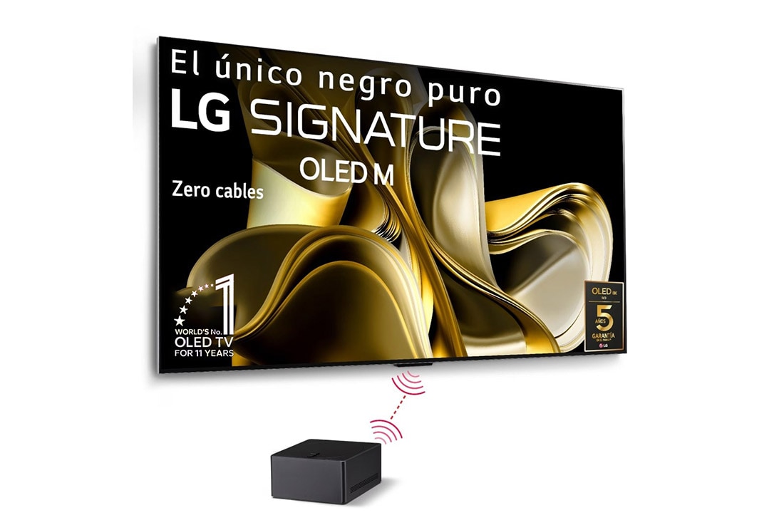LG 97 pulgadas TV LG OLED SIGNATURE 4K M3 Inalámbrico con Smart TV webOS23 actualizable, oled97m39la Vista frontal ladeada, OLED97M39LA