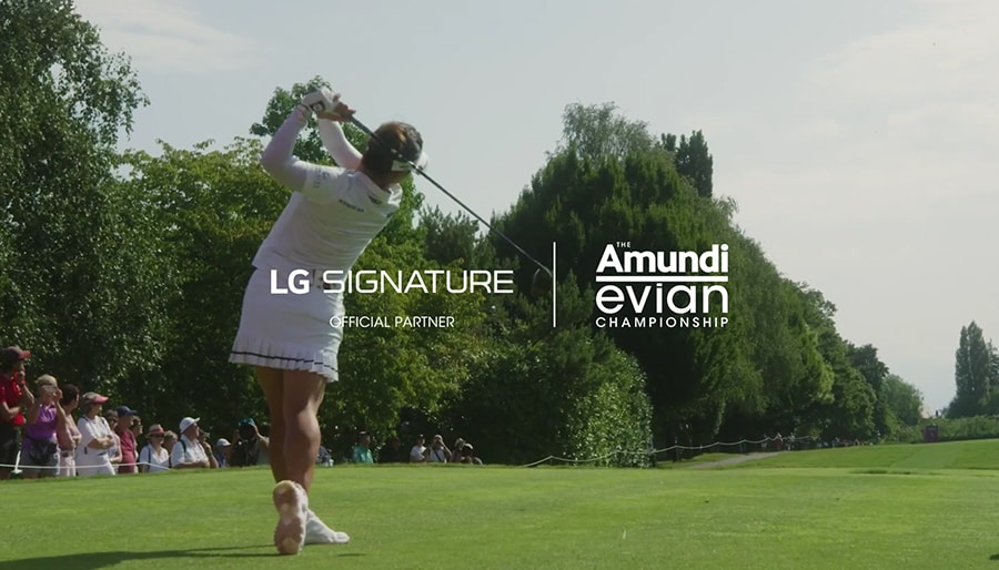 A Youtube link with a 35-second promotional video titled 'LG SIGNATURE x Amundi Evian Championship