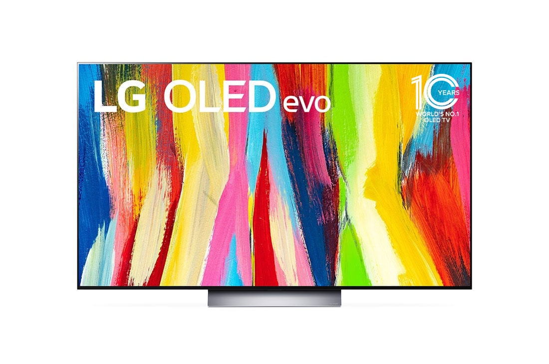 LG 55 Inch C2 Series 4K Smart SELF-LIT OLED evo TV with AI ThinQ® (2022), Front view , OLED55C2PSA