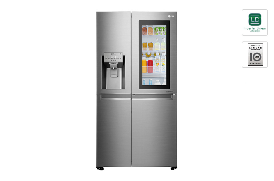 LG 601L Noble Steel Side by Side Refrigerator, GS-X6011NS