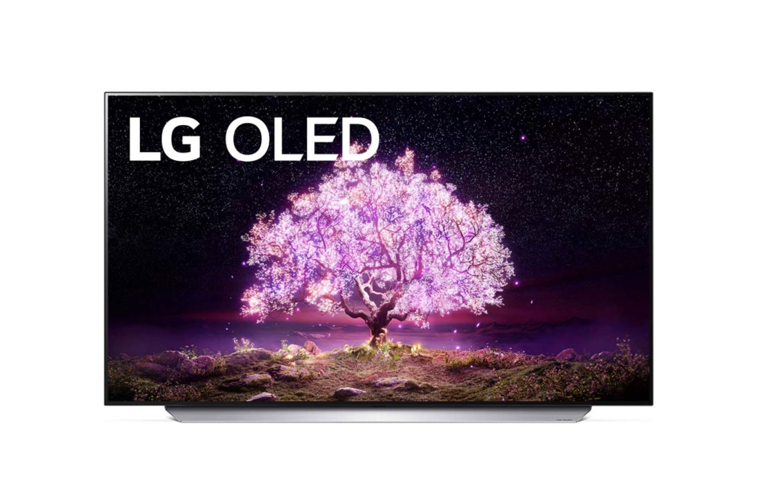 LG Telewizor LG 48” OLED 4K Cinema HDR AI TV ze sztuczną inteligencją, DVB-T2/HEVC, OLED48C1, widok z przodu, OLED48C12LA