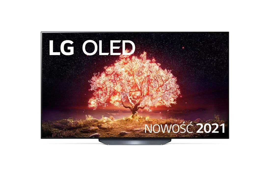 LG Telewizor LG 65” OLED 4K Cinema HDR AI TV ze sztuczną inteligencją, DVB-T2/HEVC, OLED65B1, widok z przodu, OLED65B13LA