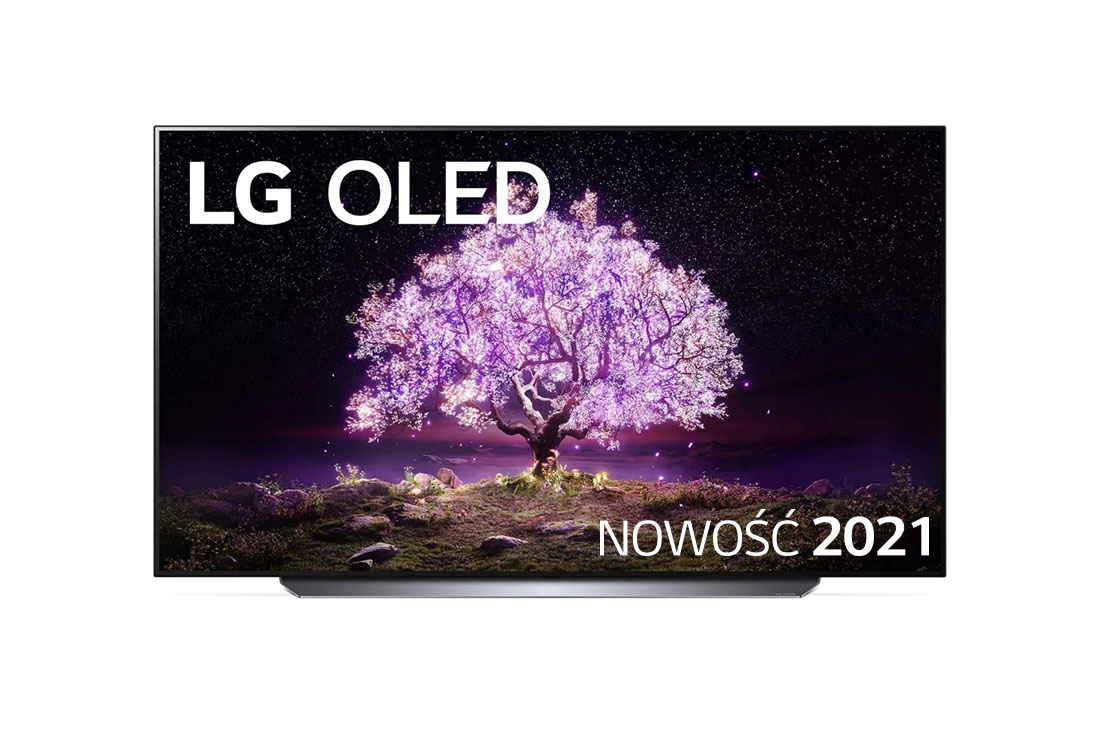 LG Telewizor LG 65” OLED 4K Cinema HDR AI TV ze sztuczną inteligencją, DVB-T2/HEVC, OLED65C1, widok z przodu, OLED65C11LB