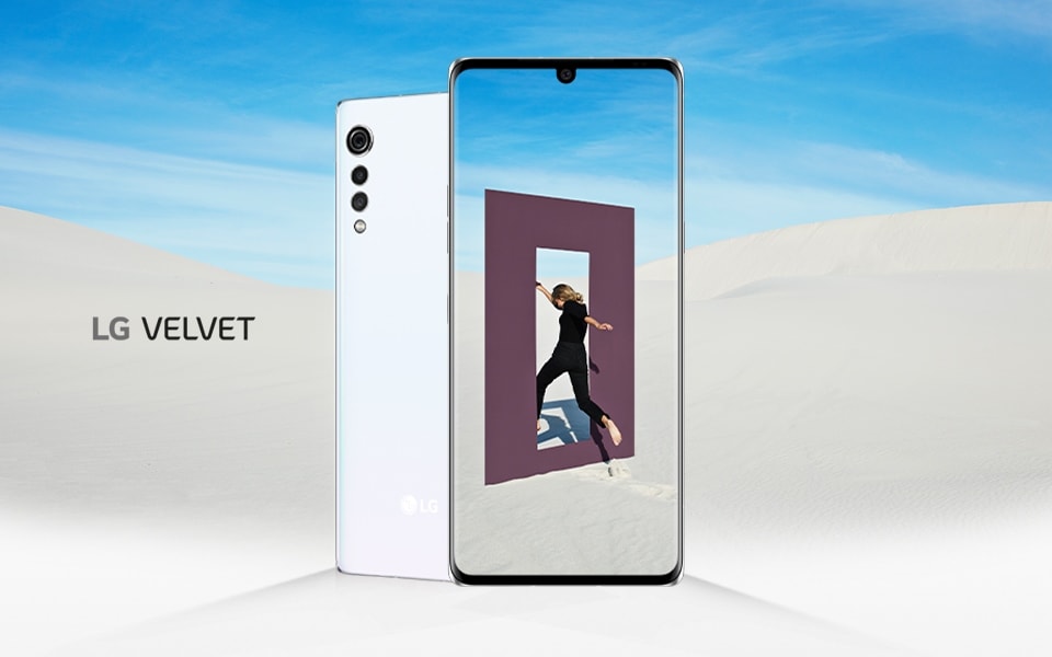 The front and back panels of the LG VELVET