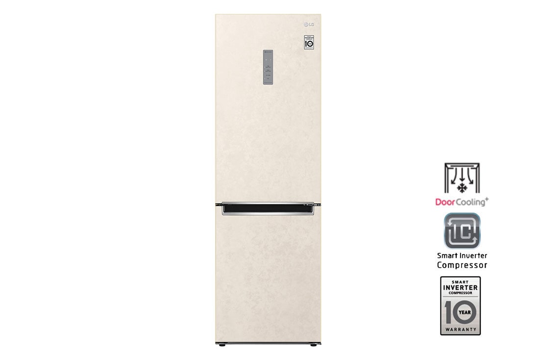 LG Холодильник LG GA-B459MEWL с технологией DoorCooling⁺ сенсорным дисплеем на 374 л | Бежевый | Total No Frost, GA-B459MEWL
