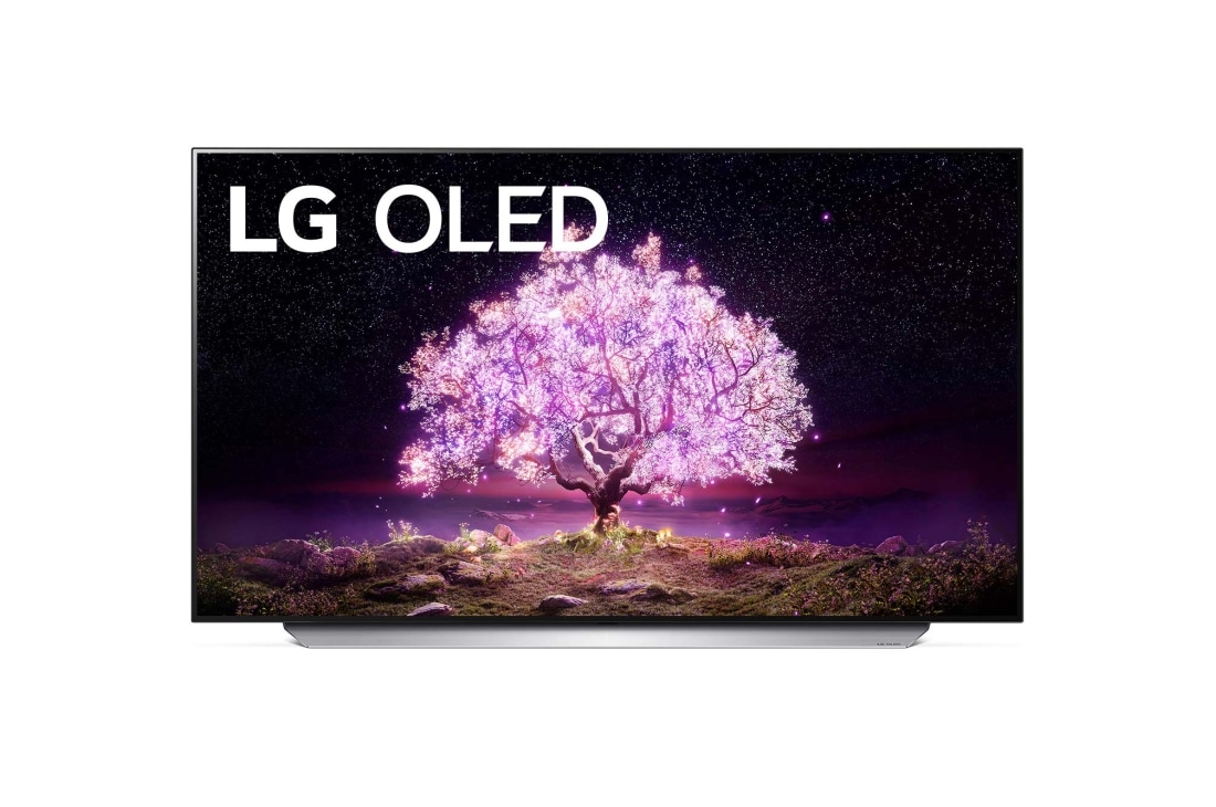 LG 4K OLED телевизор 48'' LG OLED48C1RLA, вид спереди, OLED48C1RLA