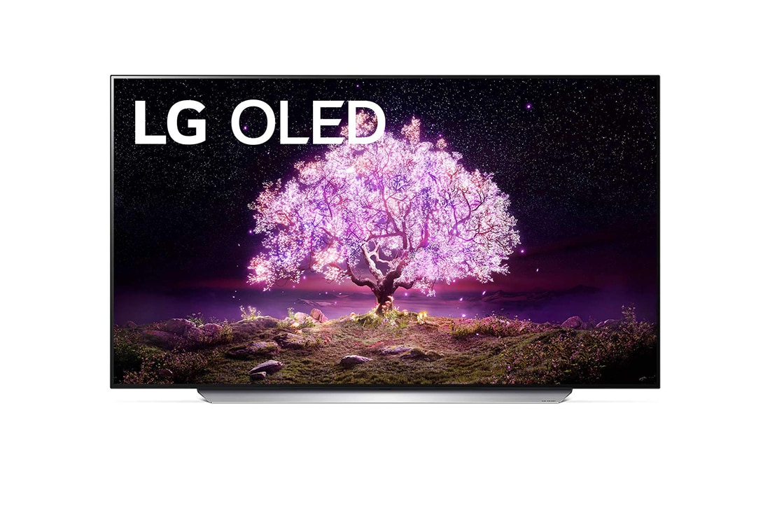 LG 4K OLED телевизор 77'' LG OLED77C1RLA, вид спереди, OLED77C1RLA