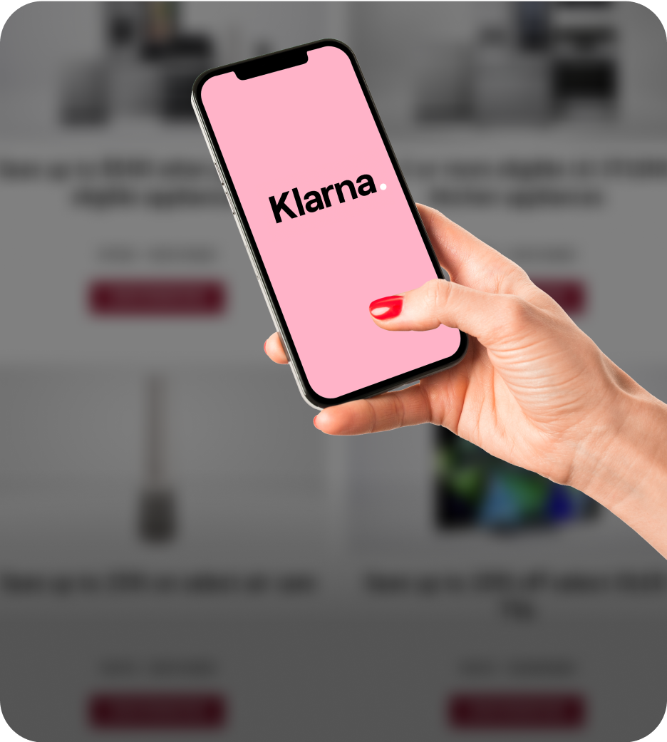 Klarna | Shop now. Pay late hero card image for desktop.
