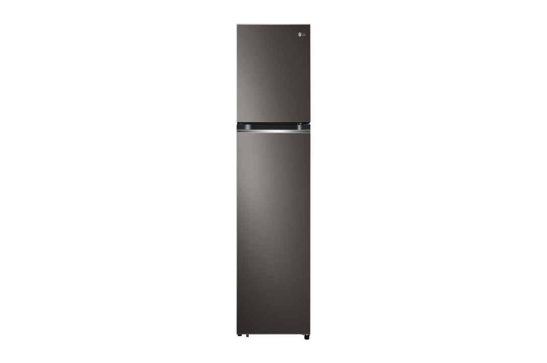 LG Объем 335 л | Холодильник LG с верхней морозильной камерой | Черный | DoorCooling+™ | HygieneFresh+™ | Smart Inverter Compressor, вид спереди, GN-B332SBGB