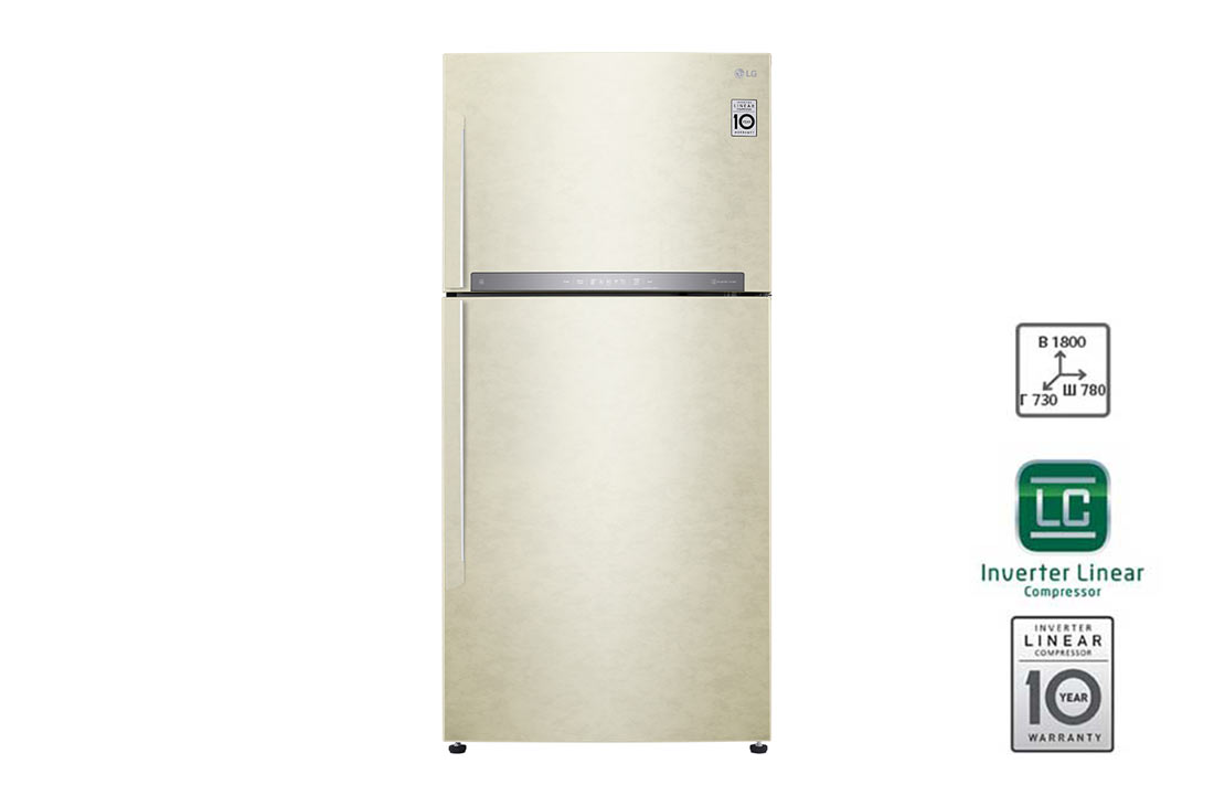 LG  Холодильник LG  Smart Inverter™ c функцией  Hygiene Fresh, LG Объем 547л | DoorCooling+ | Бежевый |  Гигиенический фильтр, LG ThinQ, GR-H802HEHL, GR-H802HEHL