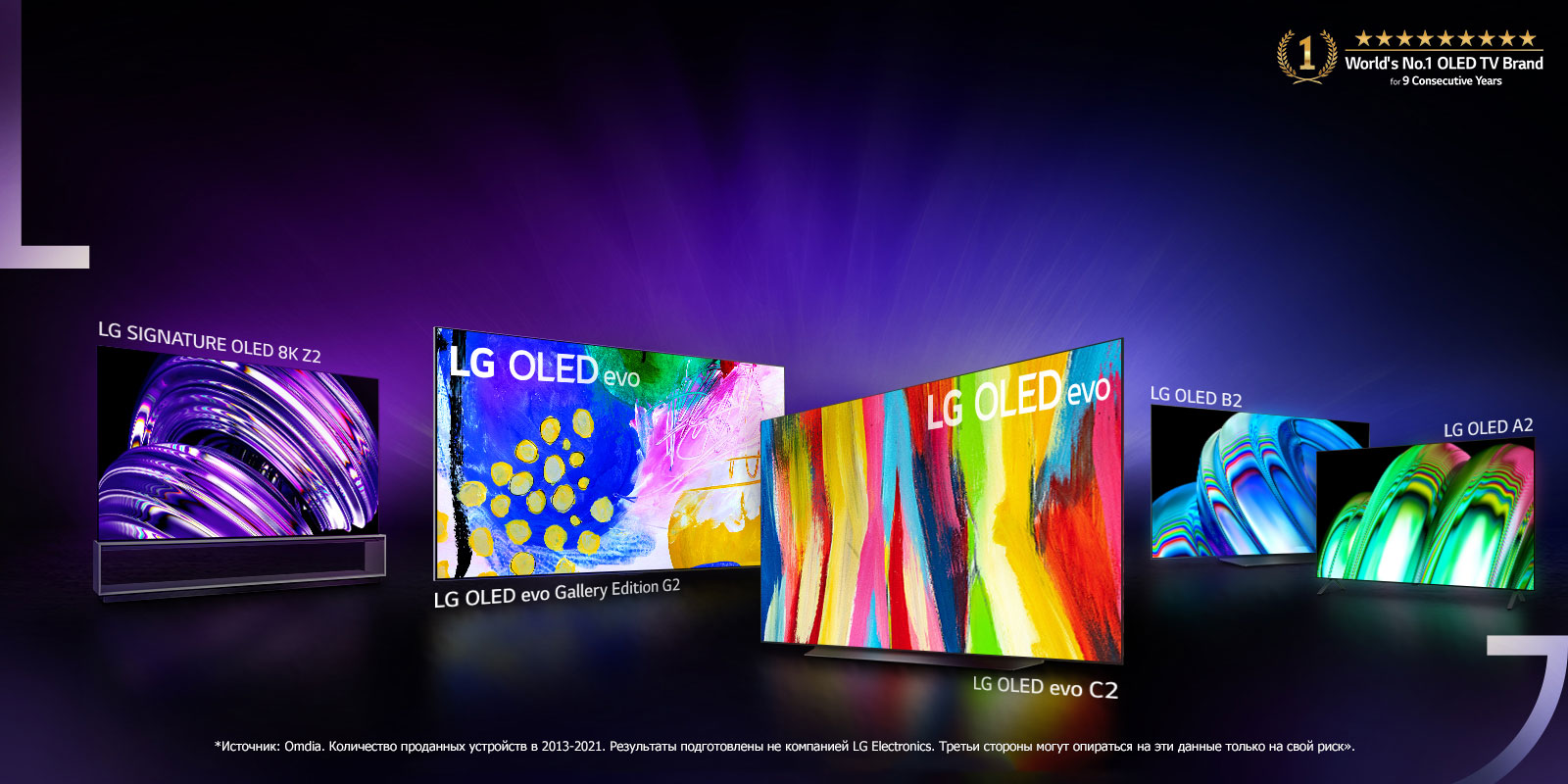 Самый потрясающий<br>модельный ряд LG OLED