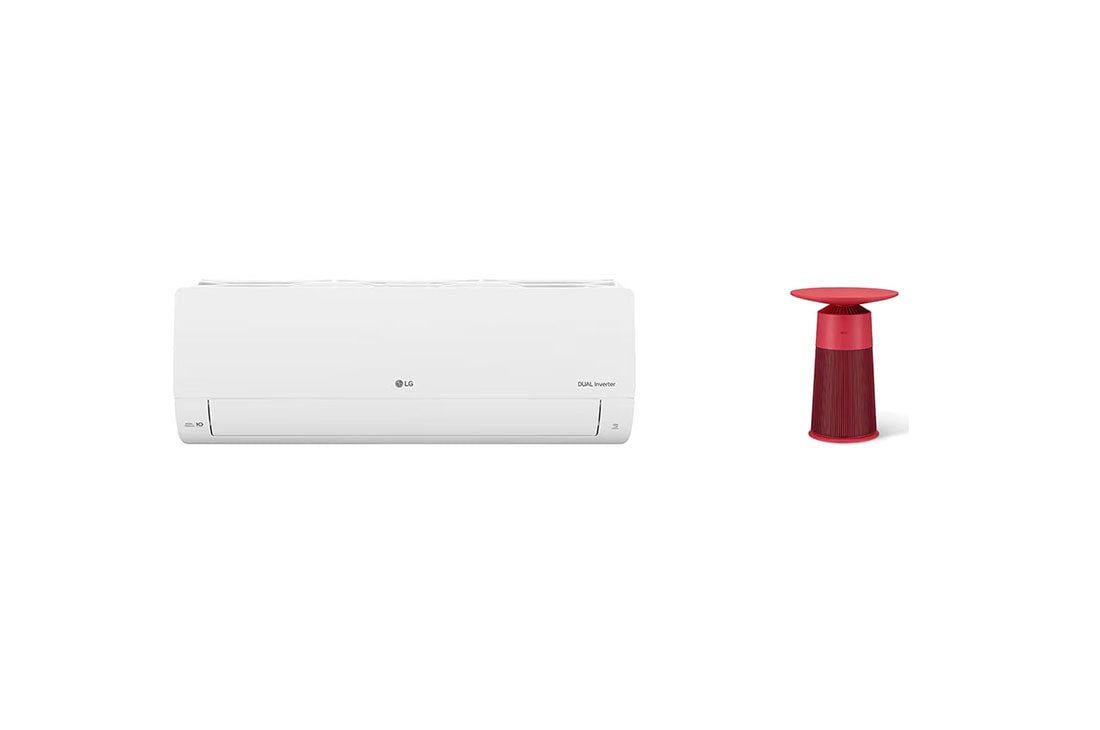LG Combo Điều hòa LG DUALCOOL™Inverter 1 chiều 12.000 BTU (1.5HP)|V13ENO & Máy lọc khí PuriCare AeroFurniture màu đỏ hồng, bundle image, V13ENOAS20R.ABAE